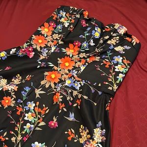 Black Floral Strapless Express Dress with Sweetheart Neckline - Sz 12